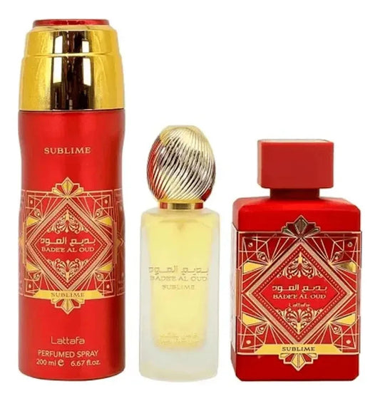Set Lattafa Bade’e Al Oud Sublime: perfume, spray y bruma