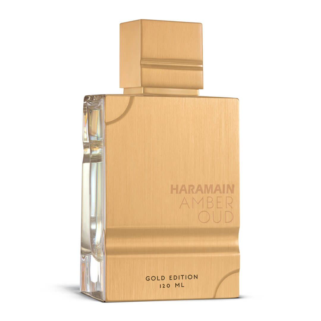 Al Haramain Amber Oud Gold Edition 120 ml, frasco dorado